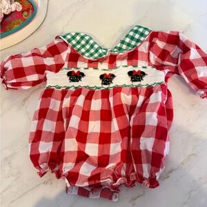 Red and White Checkered Baby Romper
